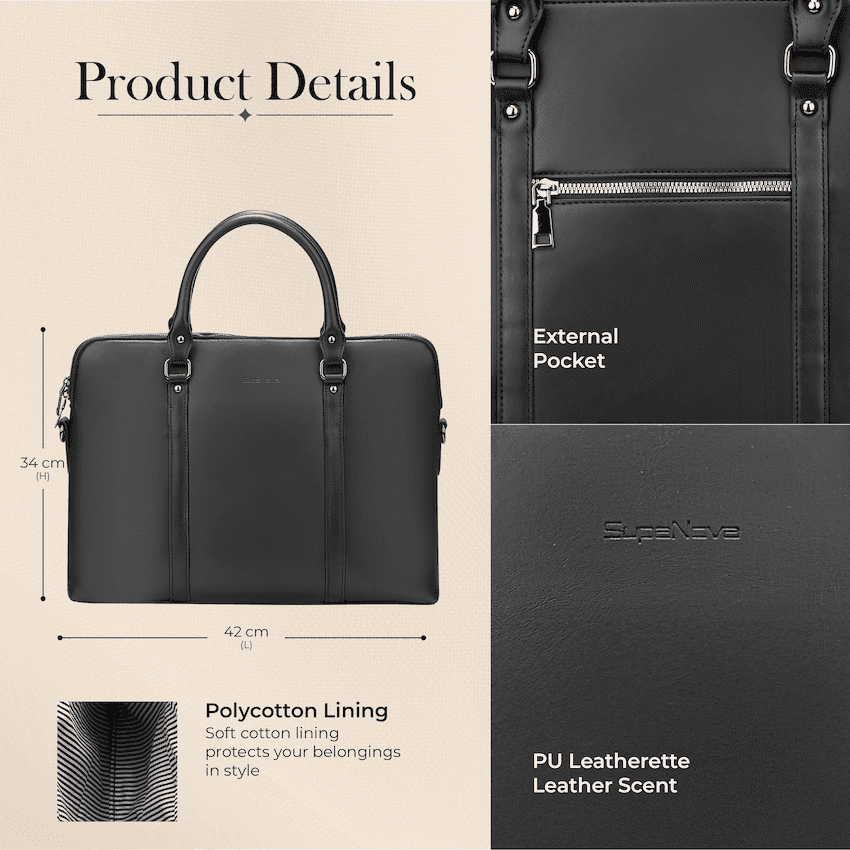 Supanova Azura Ladies 15.6" Laptop Tote Bag Black 6