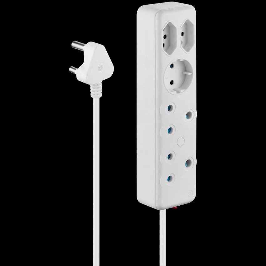 SWITCHED 5 Way Multiplug - White 1