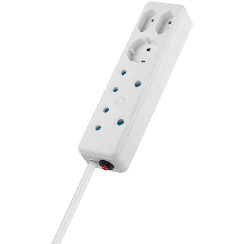 SWITCHED 5 Way Multiplug - White 2
