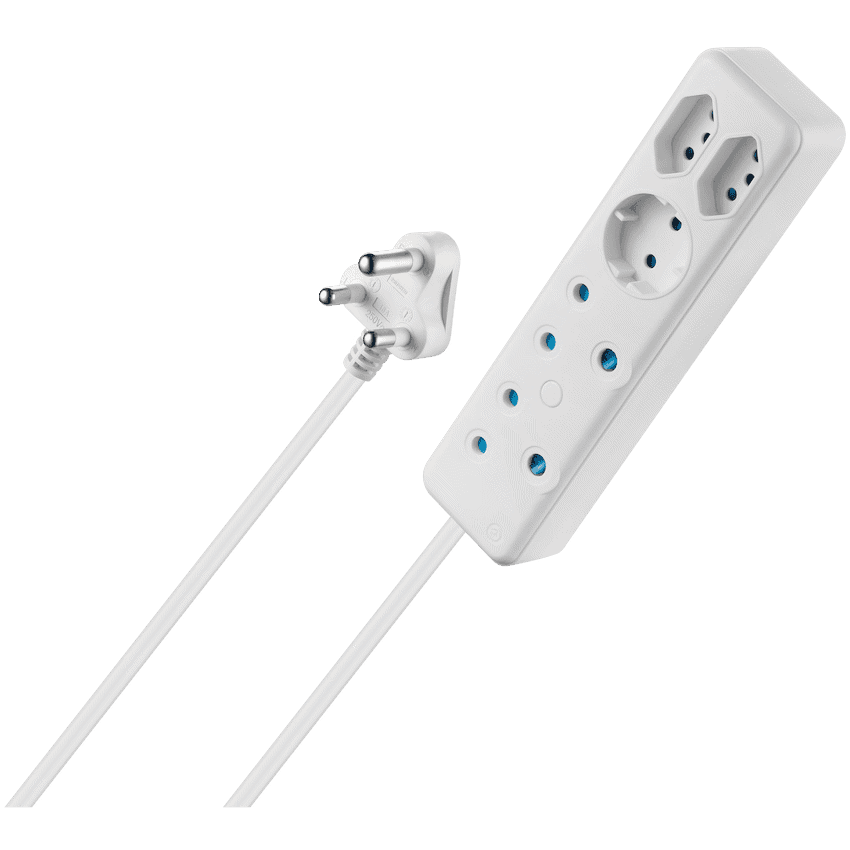 SWITCHED 5 Way Multiplug - White 3