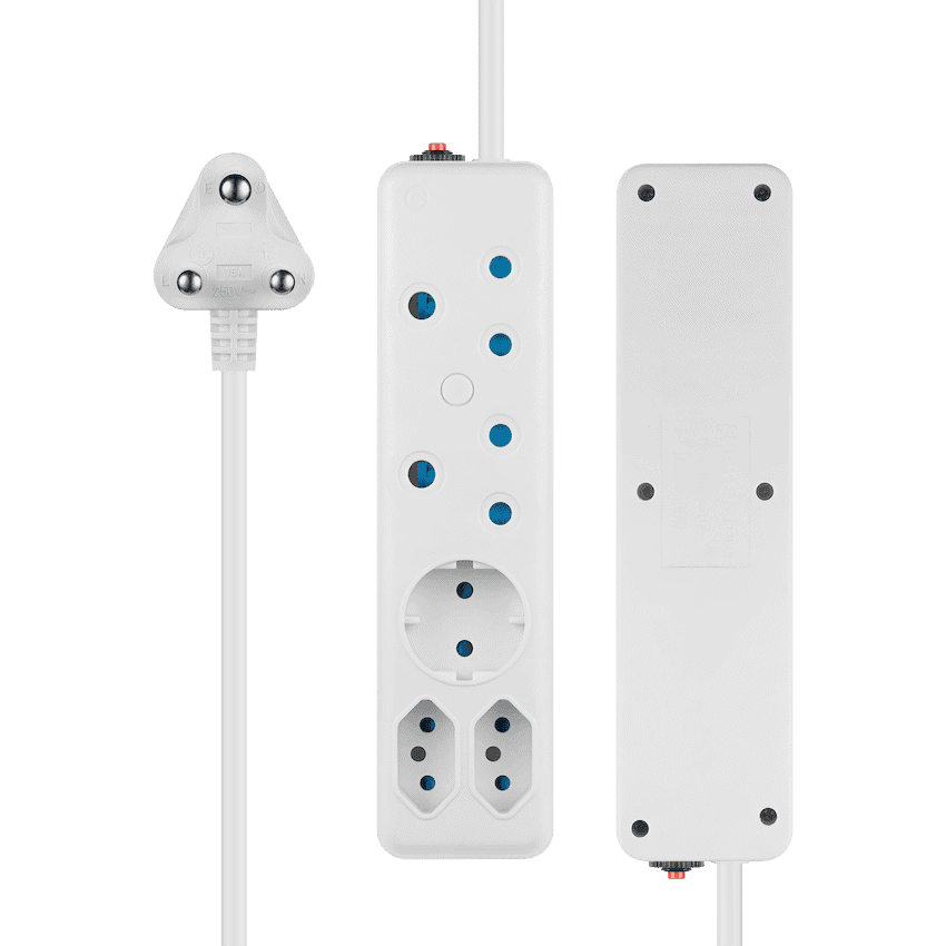 SWITCHED 5 Way Multiplug - White 4