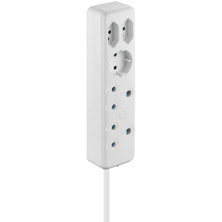 SWITCHED 5 Way Multiplug - White 5