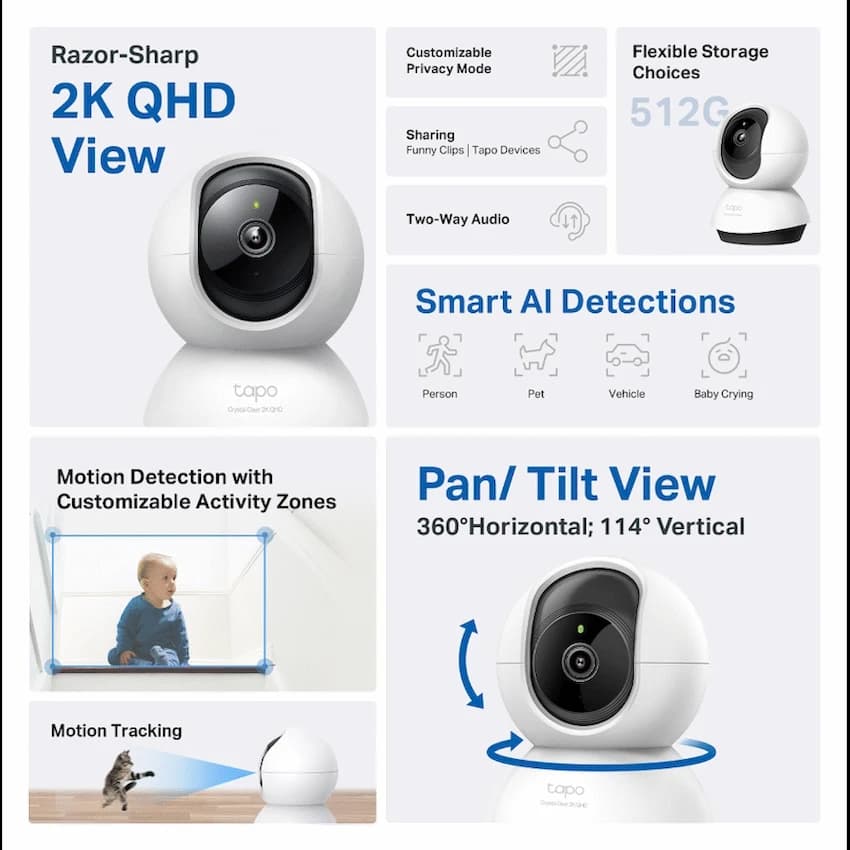 TP-Link Tapo Pan/Tilt AI Home Security Wi-Fi Camera 3