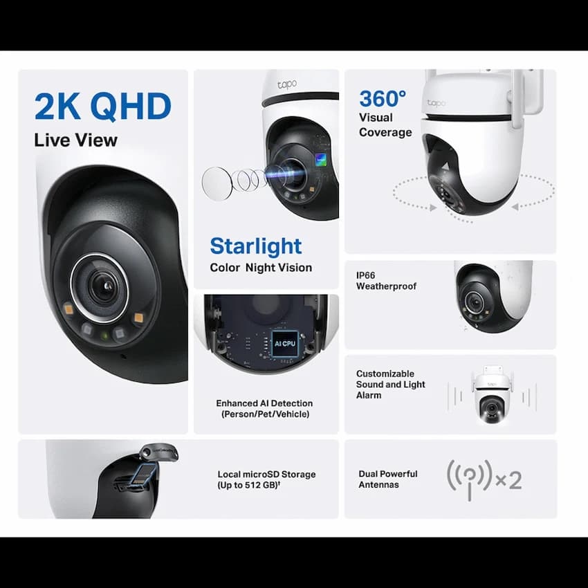 TP-Link Tapo C520WS 4MP 2K QHD Outdoor Pan/Tilt Security Wi-Fi Camera 2