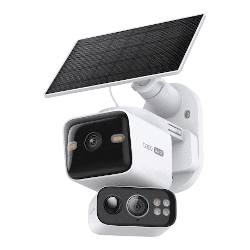 Solar-Powered Dual-Lens Pan/Tilt Security Camera Kit