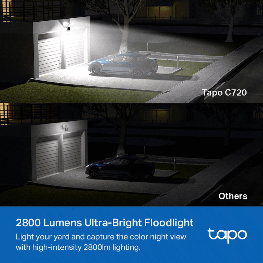 TP-Link Tapo C720 4MP 2K QHD Outdoor security Camera with 2800 lumen floodlight 4
