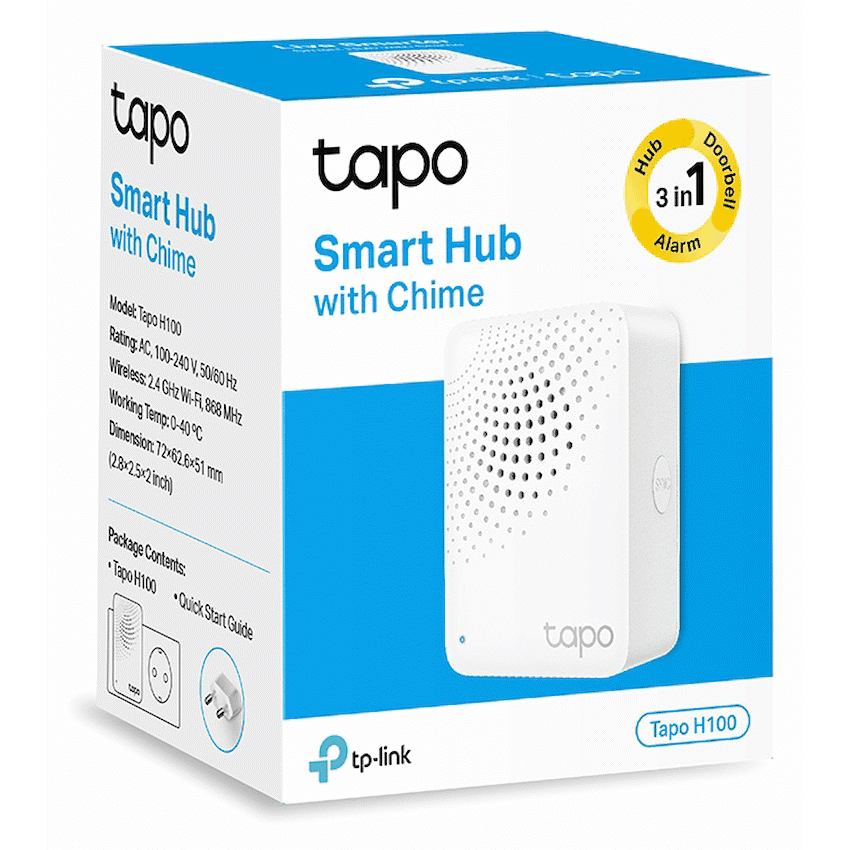 TP-Link Tapo H100 Smart Wi-Fi 868mhz Hub with Chime 2