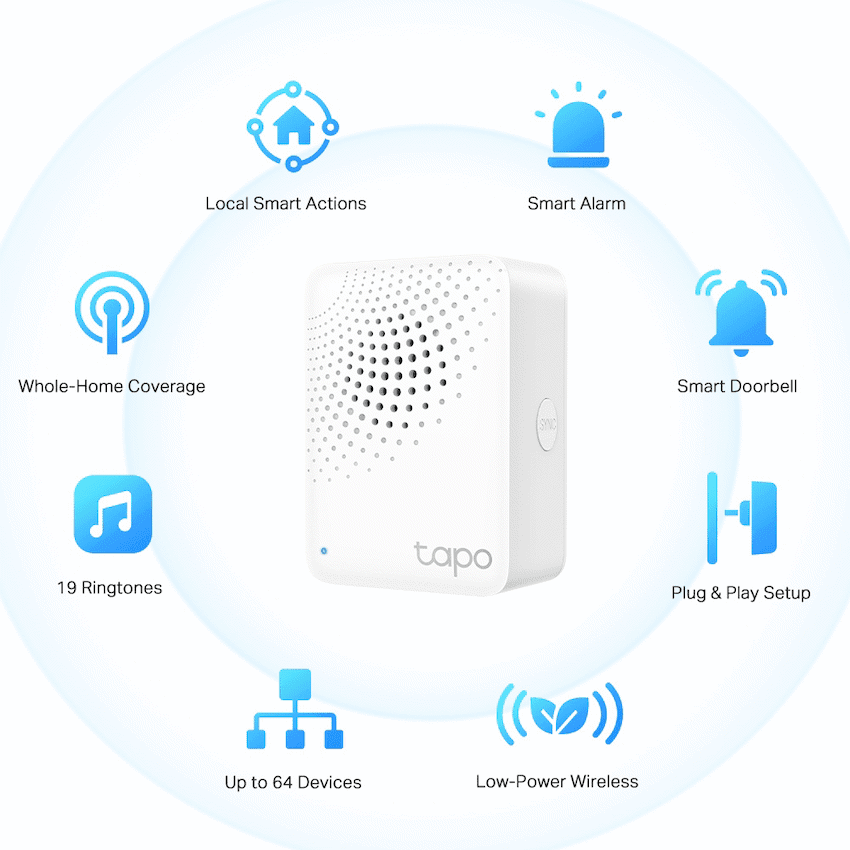 TP-Link Tapo H100 Smart Wi-Fi 868mhz Hub with Chime 3