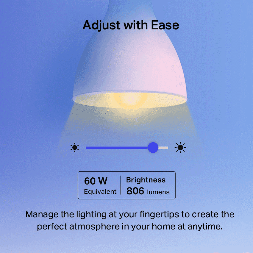 TP-Link Tapo L530B 9w Smart Wi-Fi Light Bulb, Multicolor, A60, B15 4