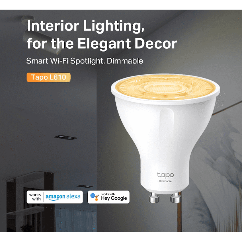 TP-Link Tapo L610 2.9 Smart Wi-Fi Bulb 2.9W Warm White, Dimmable, GU10 3
