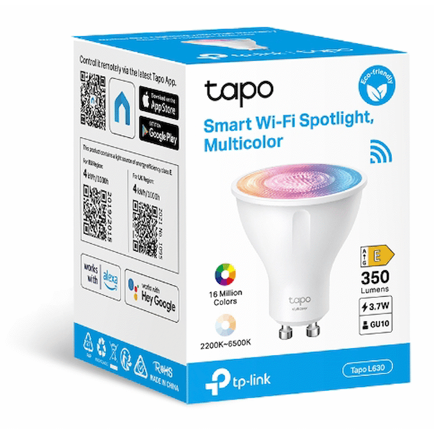 TP-Link Tapo L630 3.7w Smart Wi-Fi Multicolour, Dimmable, GU 2