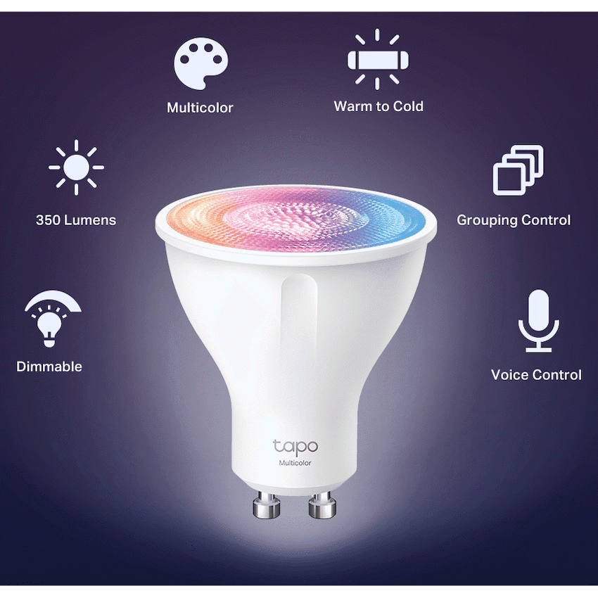 TP-Link Tapo L630 3.7w Smart Wi-Fi Multicolour, Dimmable, GU 4