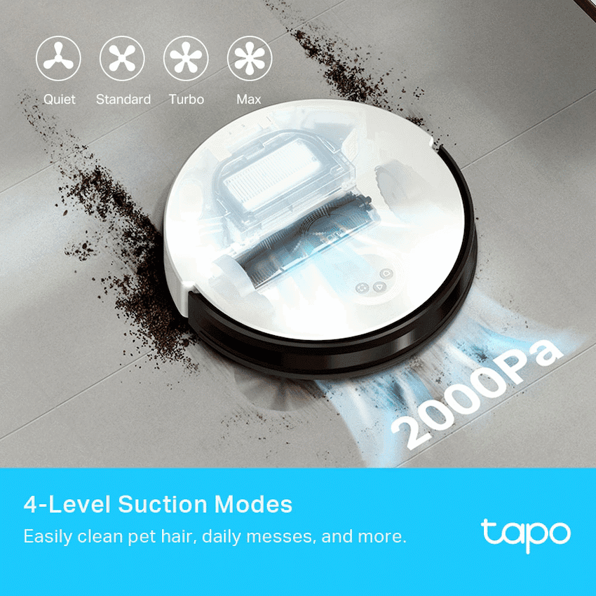 TP-Link Tapo RV10 Robot Vacuum and Mop, Gyroscope, 2600 mAh, 300 ml 5