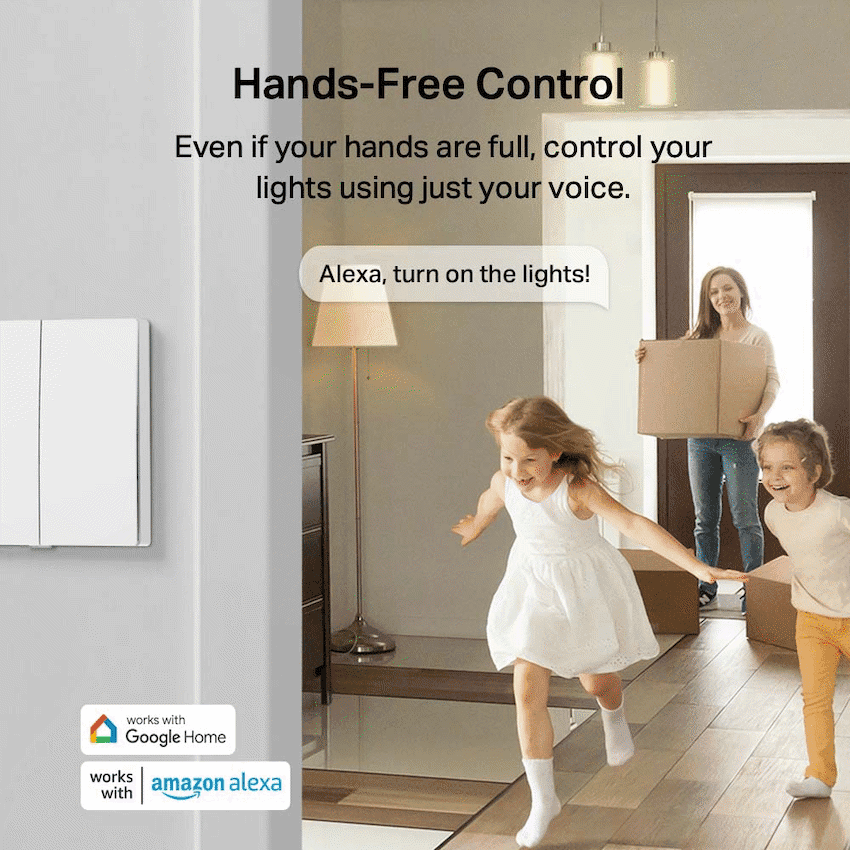 TP-Link Tapo S220 Smart 868mhz Light Switch 2-Gang 1-Way, No Neutral Required 5