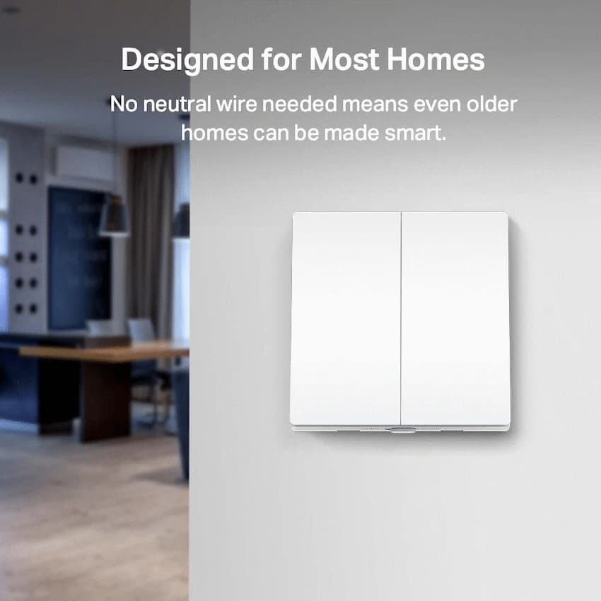 TP-Link Tapo S220 Smart 868mhz Light Switch 2-Gang 1-Way, No Neutral Required 6