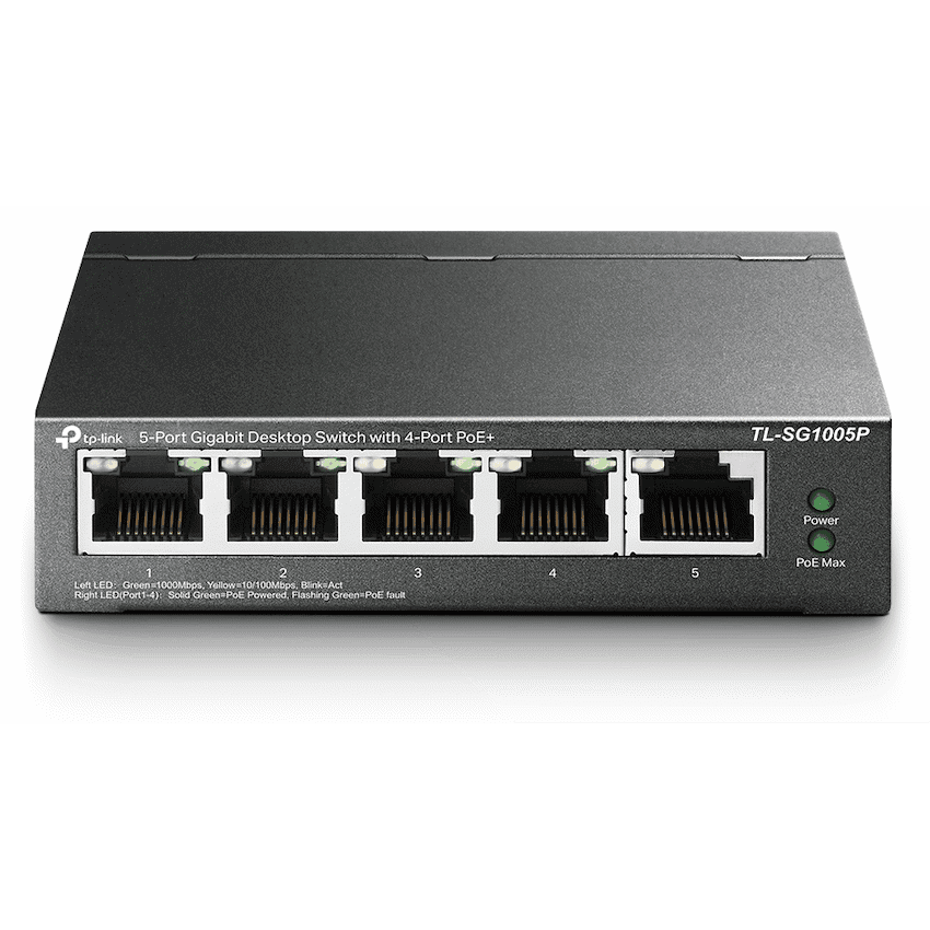 TP-Link TL-SG1005P 5-Port Gigabit Desktop Switch with 4-Port PoE+ 1