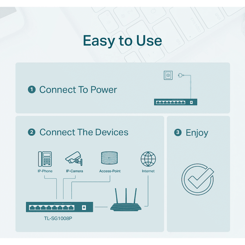 TP-Link TL-SG1008P 8-Port Gigabit Desktop POE Switch 5