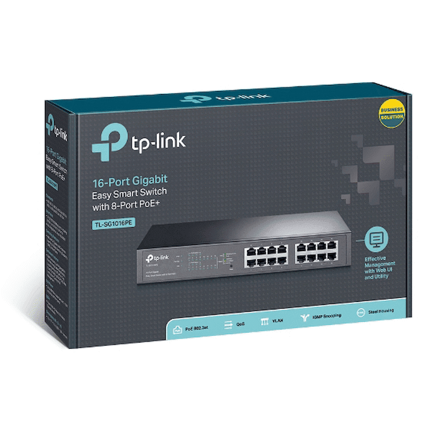TP-Link TL-SG1016PE 16-Port Gigabit Easy Smart Switch with 8-Port PoE+ 2