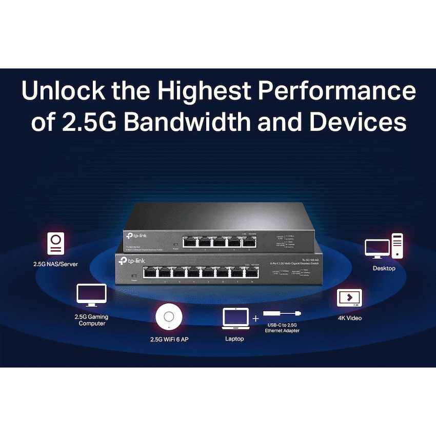TP-Link TL-SG105-M2 5-Port 2.5G Multi-Gigabit Desktop Switch 4