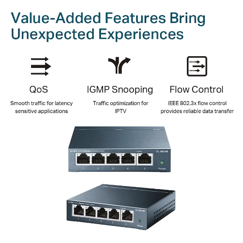 TP-Link TL-SG105 5-Port Gigabit Desktop Switch 4