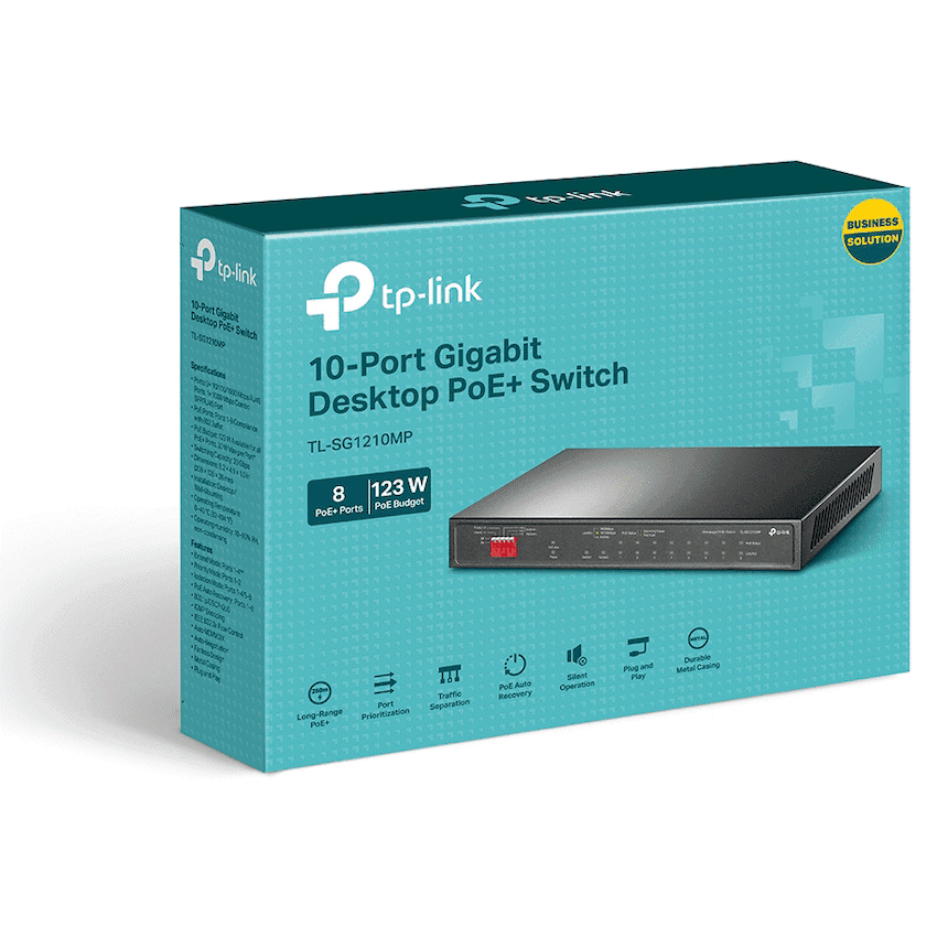 TP-Link TL-SG1210MP 10-Port Gigabit Desktop Switch with 8-Port PoE+ 3