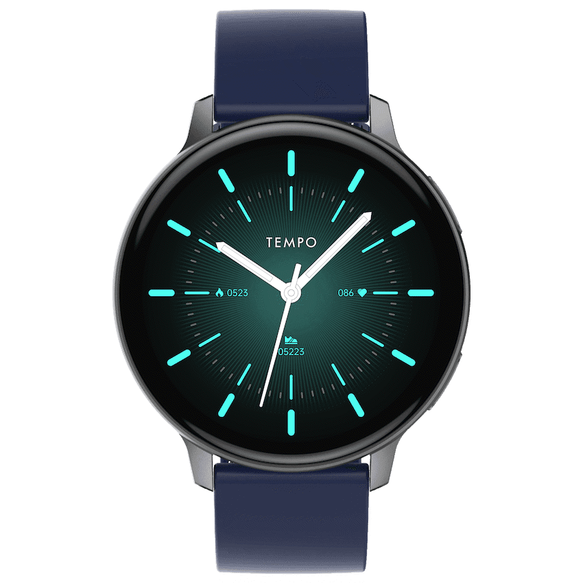 Tempo Pulse Round Smart Watch Black&Blue 4