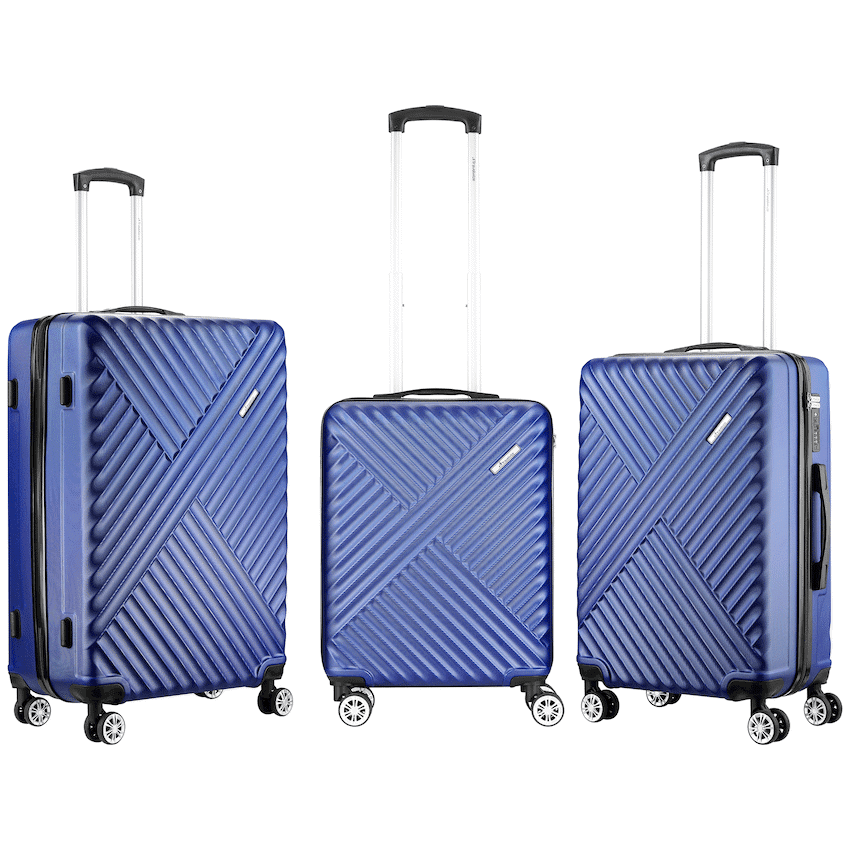 Travelwize Astra ABS 4-Wheels Spinner 3Pc Luggage Set Black 1