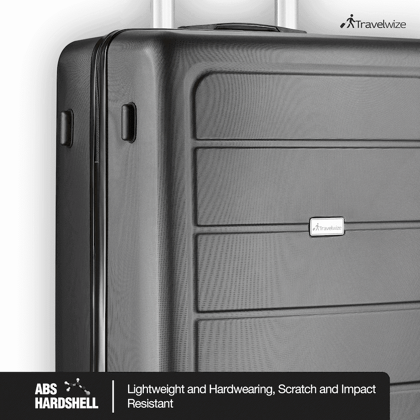Travelwize Maple ABS 4-Wheels Spinner 4Pc Luggage Set Black 8