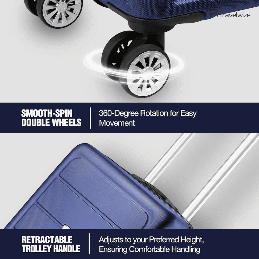 Travelwize Maple ABS 4-Wheels Spinner 4Pc Luggage Set Black 11