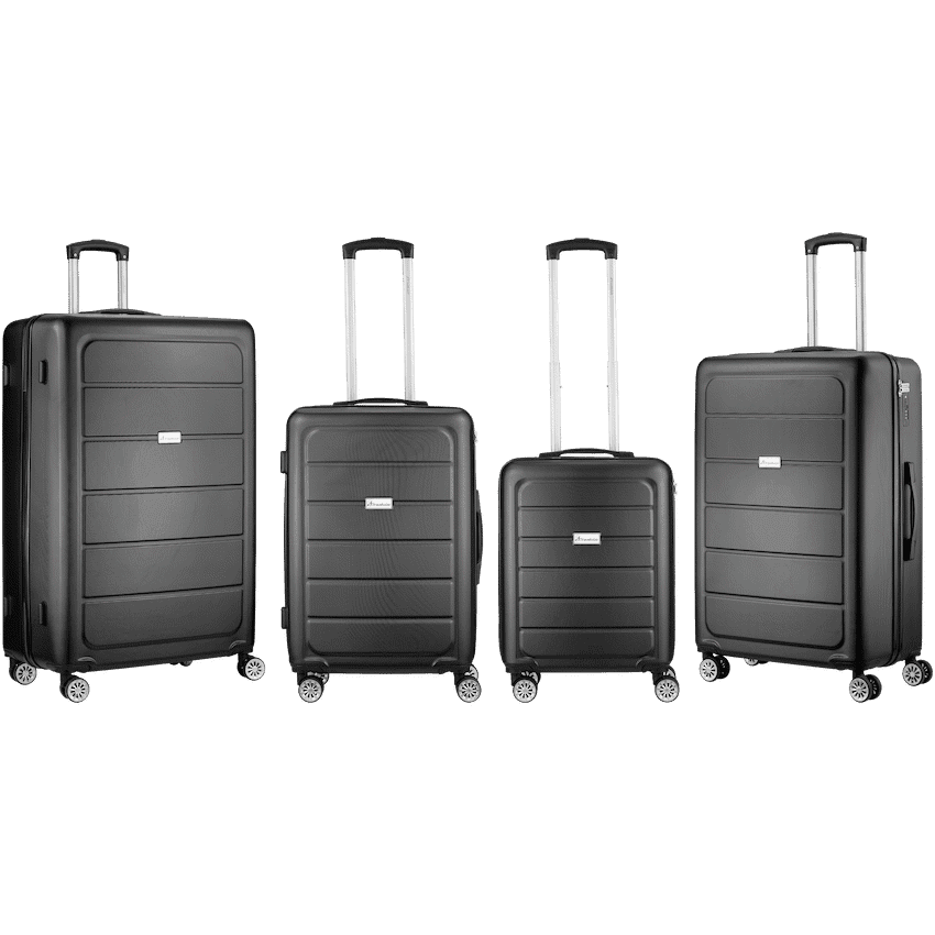 Travelwize Maple ABS 4-Wheels Spinner 4Pc Luggage Set Black 1