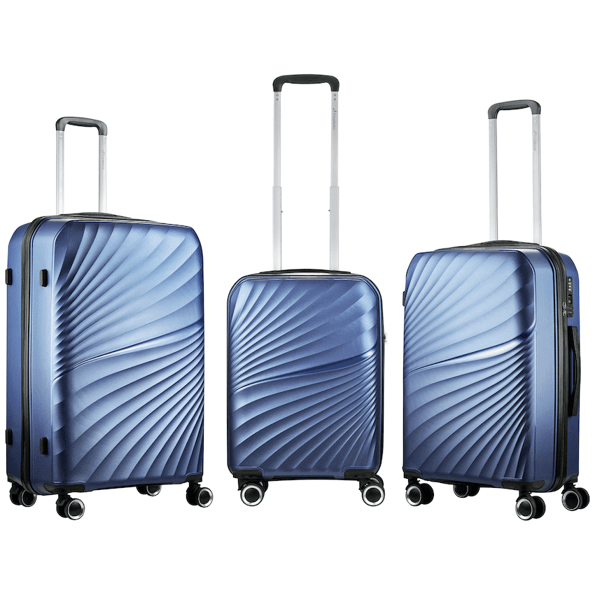Travelwize Quartz PP 4-Wheels Spinner 3Pc Luggage Set Black 2