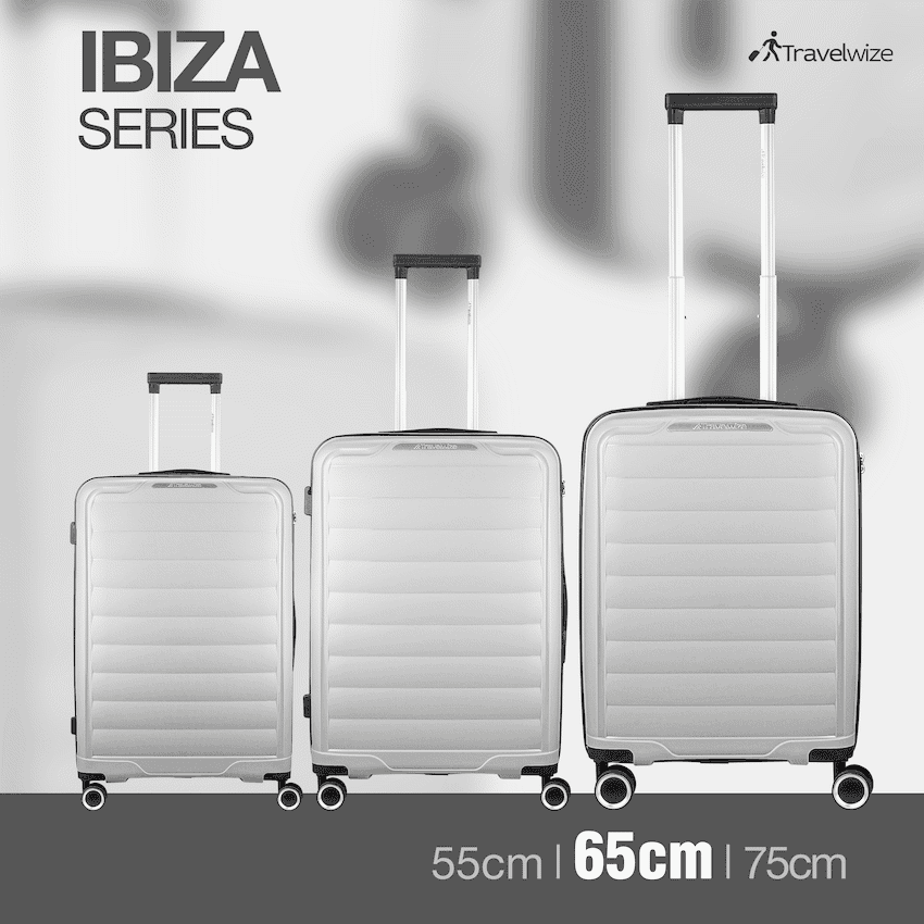 Travelwize Ibiza PP 4-Wheel Spinner 65cm Luggage - Grey 7
