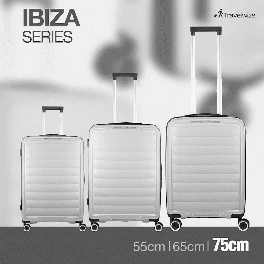 Travelwize Ibiza PP 4-Wheel Spinner 55cm Luggage - Grey 5