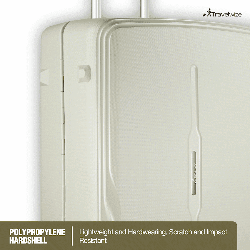 Travelwize Clipper PP 3Pc 4-Wheel Spinner Luggage Set Beige 6