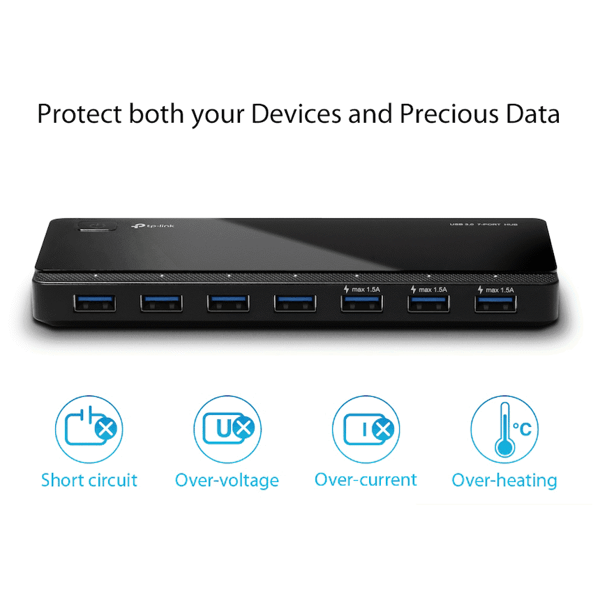 TP-Link UH700 USB 3.0 7-Port Hub with 2 Charging Ports 4