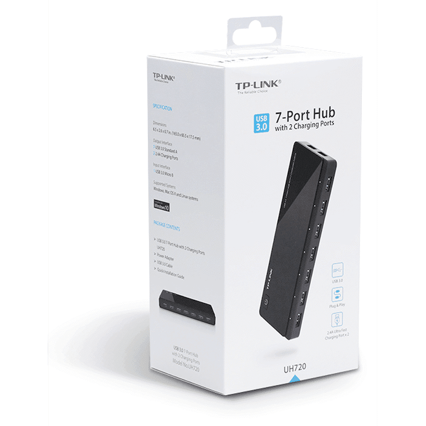 TP-Link UH720 USB 3.0 7-Port Hub with 2 Charging Ports 3