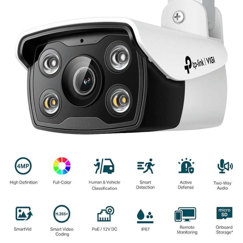 TP-Link Vigi C340 4MP 2.8mm Outdoor Full-Color Bullet Network Camera 3