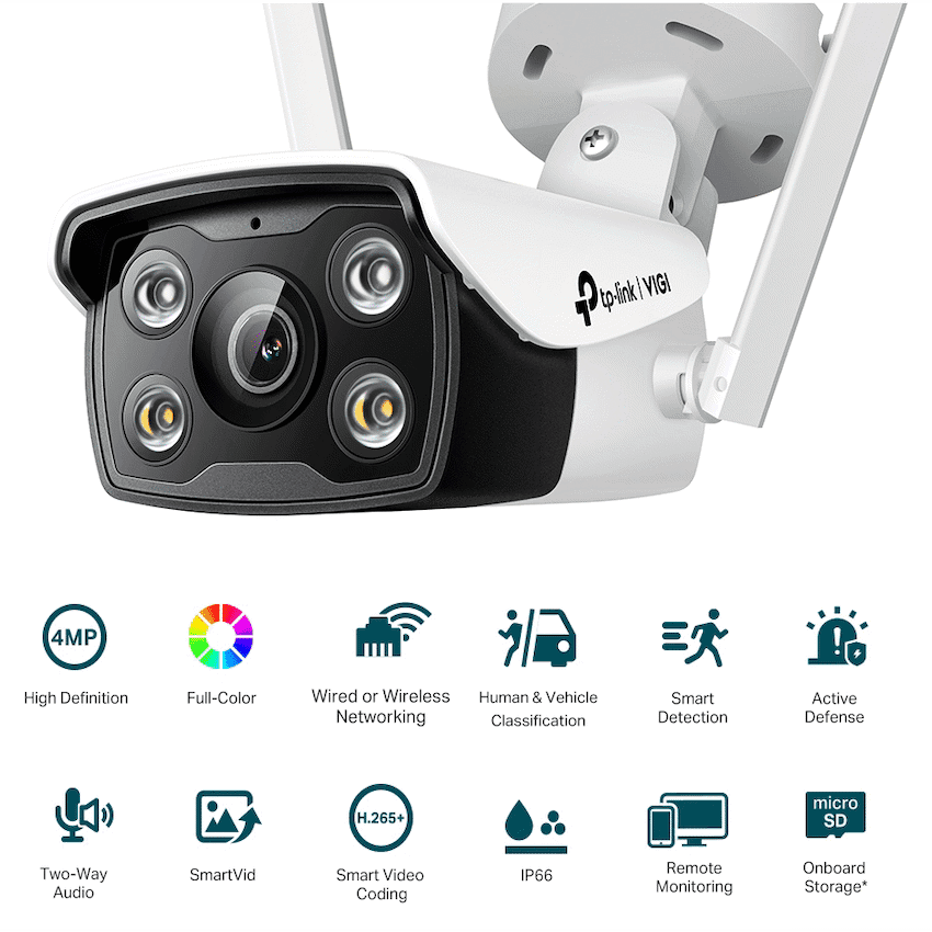 TP-Link Vigi C340-W 4MP 4mm Outdoor Full-Color Wi-Fi Bullet Network Camera 2
