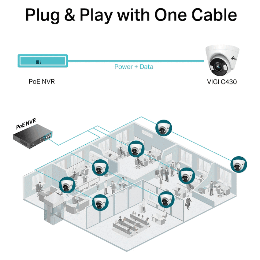 TP-Link Vigi C430 3MP 4mm Full-Color Turret Network Camera 10