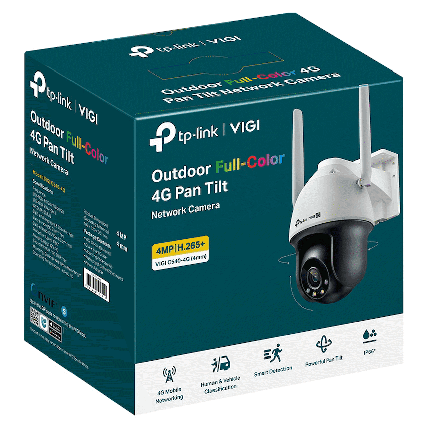 TP-Link Vigi C540-4G 4MP 4mm Outdoor Full-Color 4G PT Network Camera 4