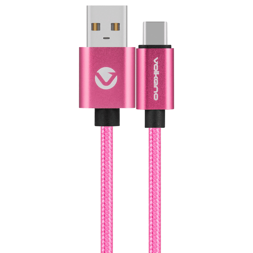 Volkano Fashion Series Type-C Cable 1.8m - Pink 1