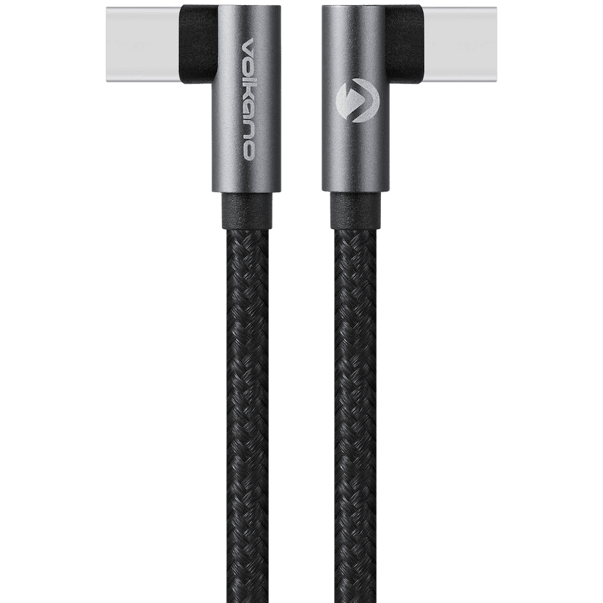Volkano Weave Series USB-C to USB-C Cable 2m (60W) Right Angle - USB2.0e