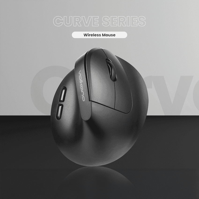 Volkano Curve Series Ergonomic Bluetooth Wireless mouse - Black 6