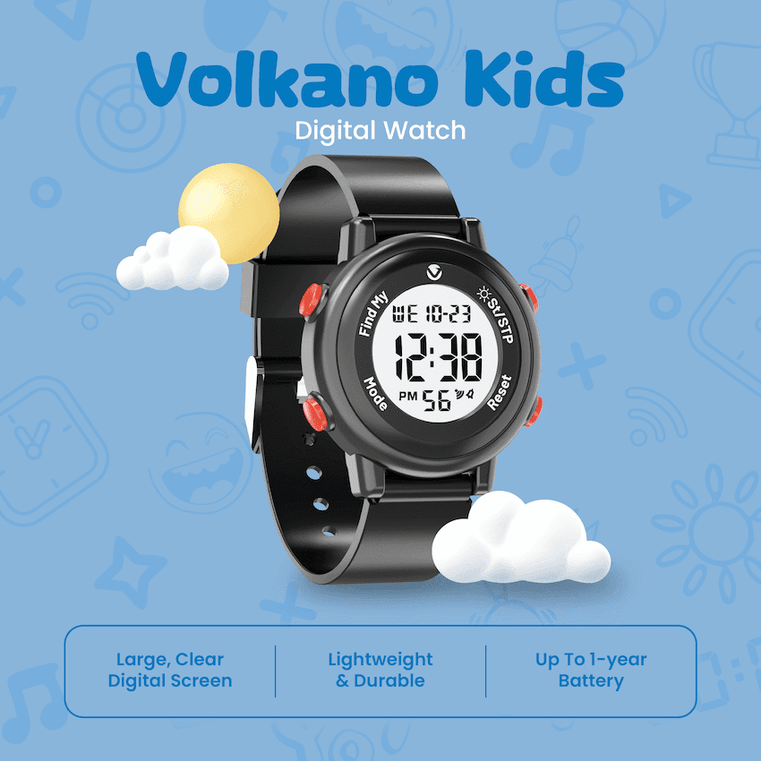 Volkano Kids Digital Watch with Apple Find My - 3ATM Waterproof (Anti-Lost) 5