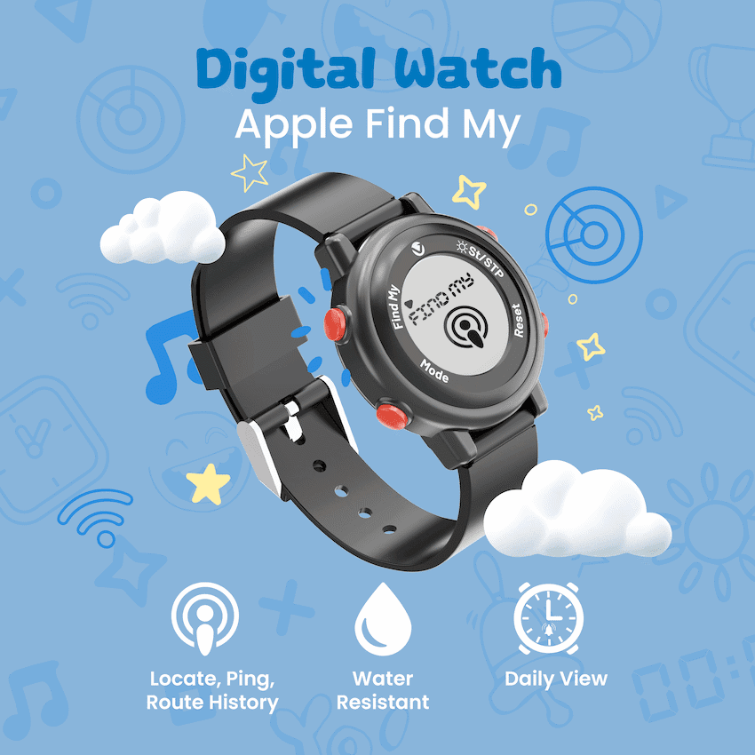 Volkano Kids Digital Watch with Apple Find My - 3ATM Waterproof (Anti-Lost) 6