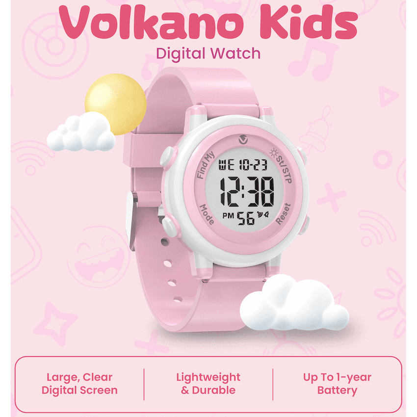 Volkano Kids Digital Watch with Apple Find My - 3ATM Waterproof (Anti-Lost) 10
