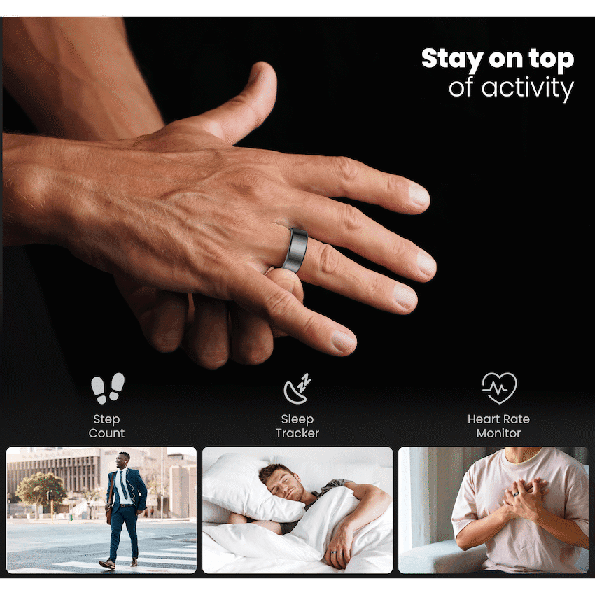 Volkano Ring Series Smart Ring with Charging Case - 19.1mm 3