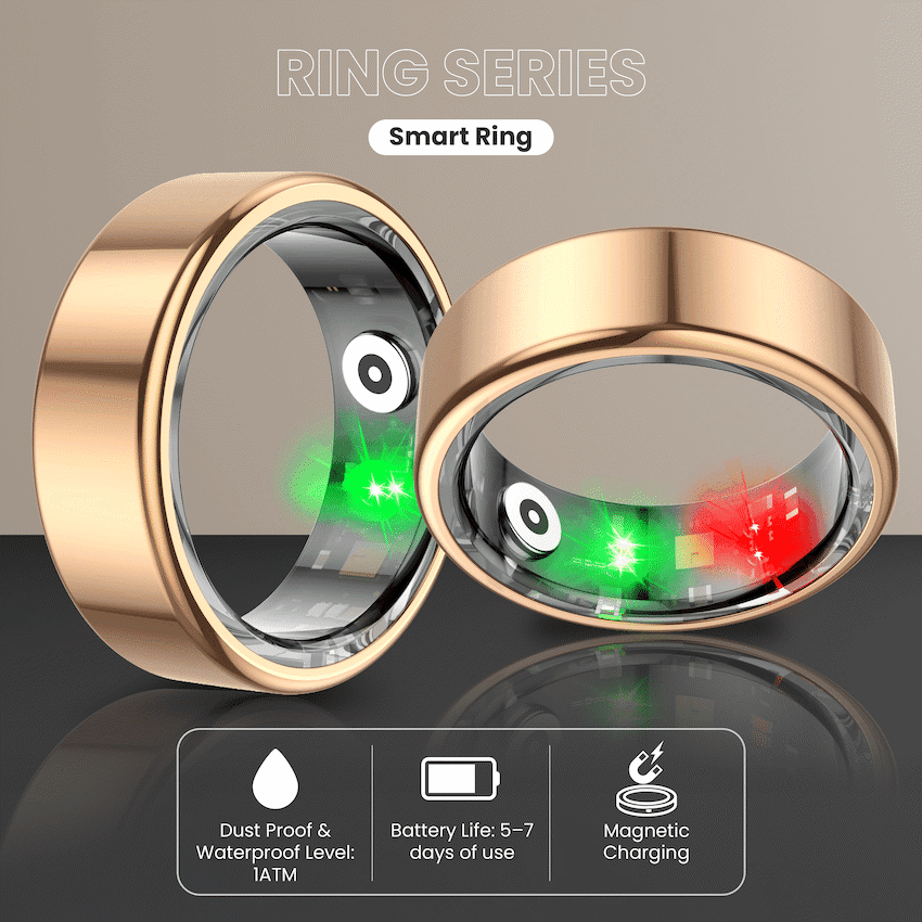 Volkano Ring Series Smart Ring with Charge Case - Black 20.8mm 4