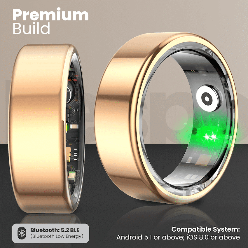 Volkano Ring Series Smart Ring with Charge Case - Black 20.8mm 5
