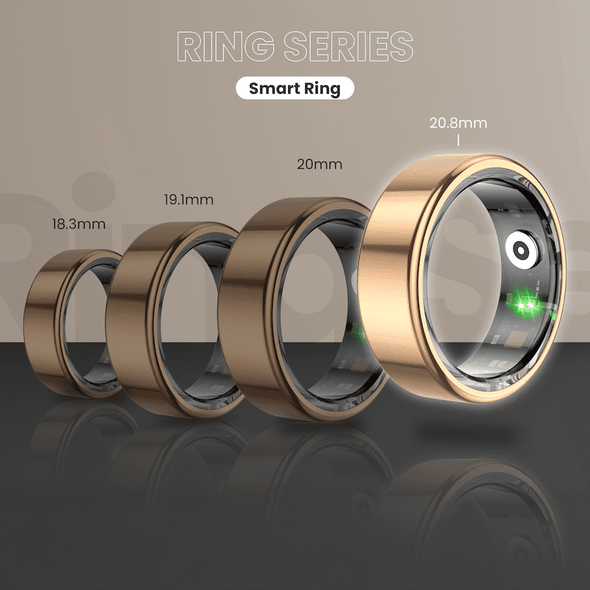 Volkano Ring Series Smart Ring with Charge Case - Black 20.8mm 9